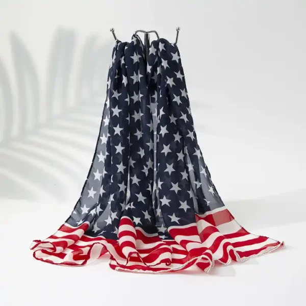 Women's American Flag Sheer Scarf